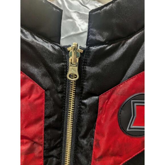 Disney Marvel Black Widow Reversible Jacket Kid Size 13 Red Black Silver Pocket - Picture 4 of 12